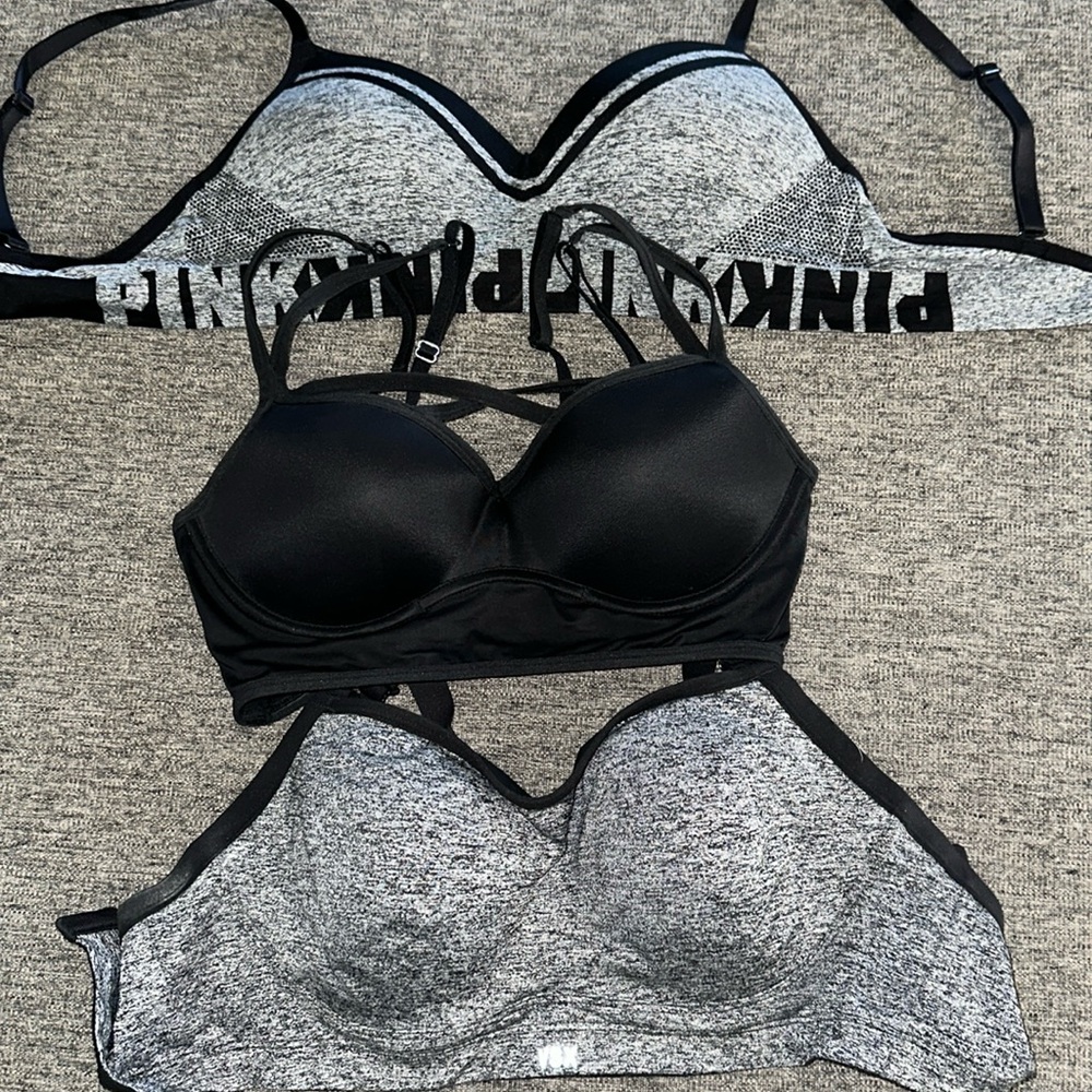 3 PINK sports bras